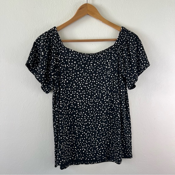 J. Jill Wearever Collection Decorative Square Neck Flowy Sleeved Top - Picture 9 of 10